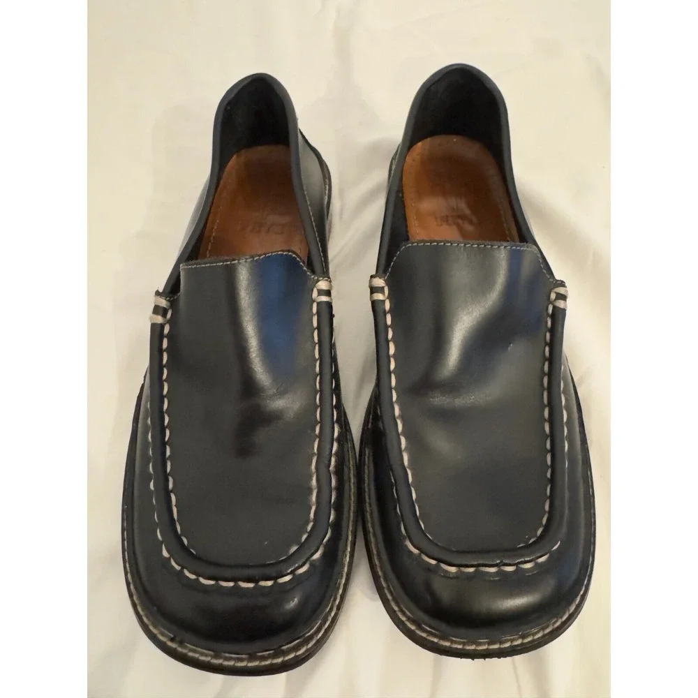 Frye Black Leather‎ Moc Rub Sole Classic Loafer Womein Size 8.5